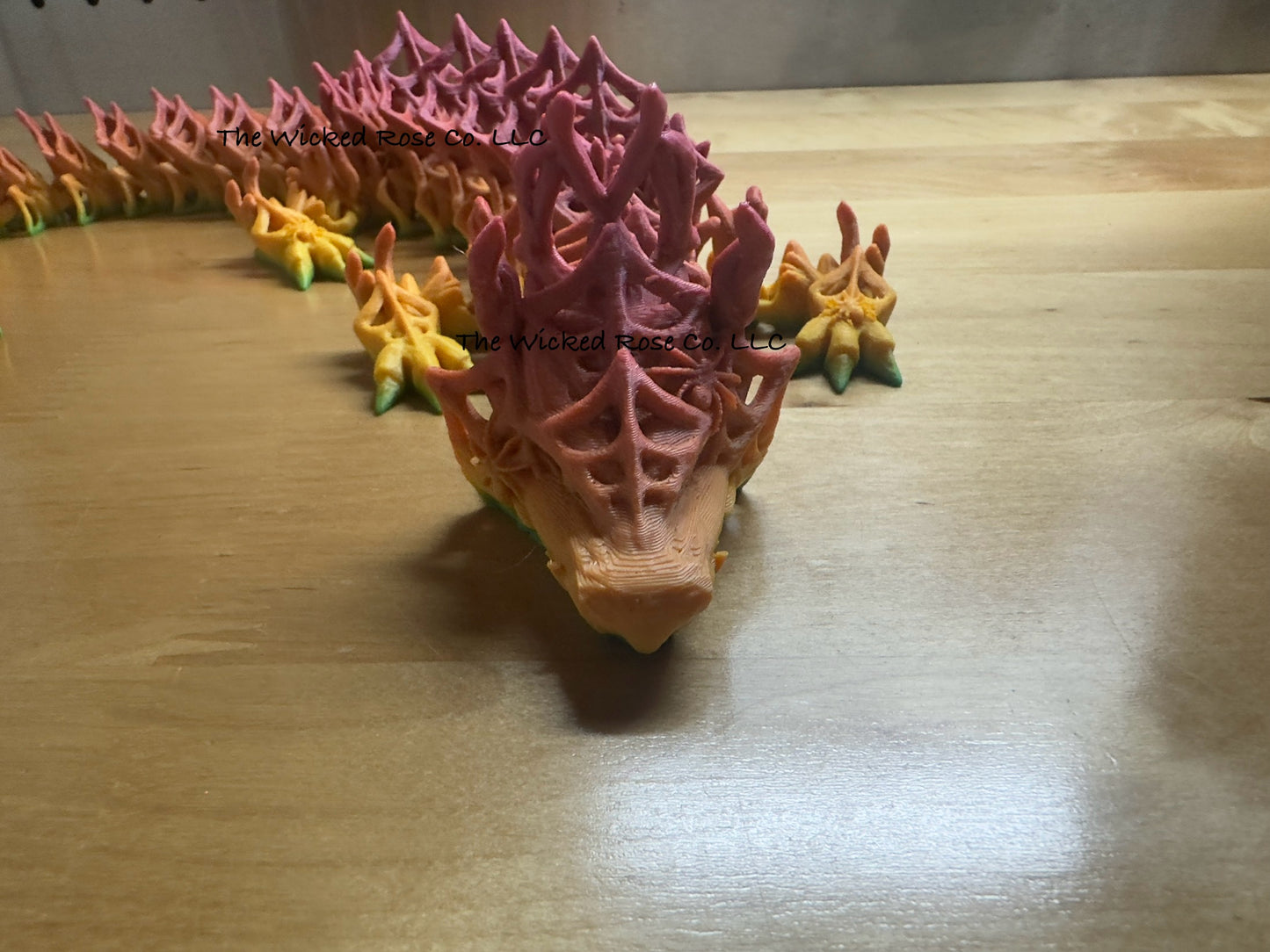 3D Printed SINGLE COLOR Articulated Spiderweb With Spiders Dragon