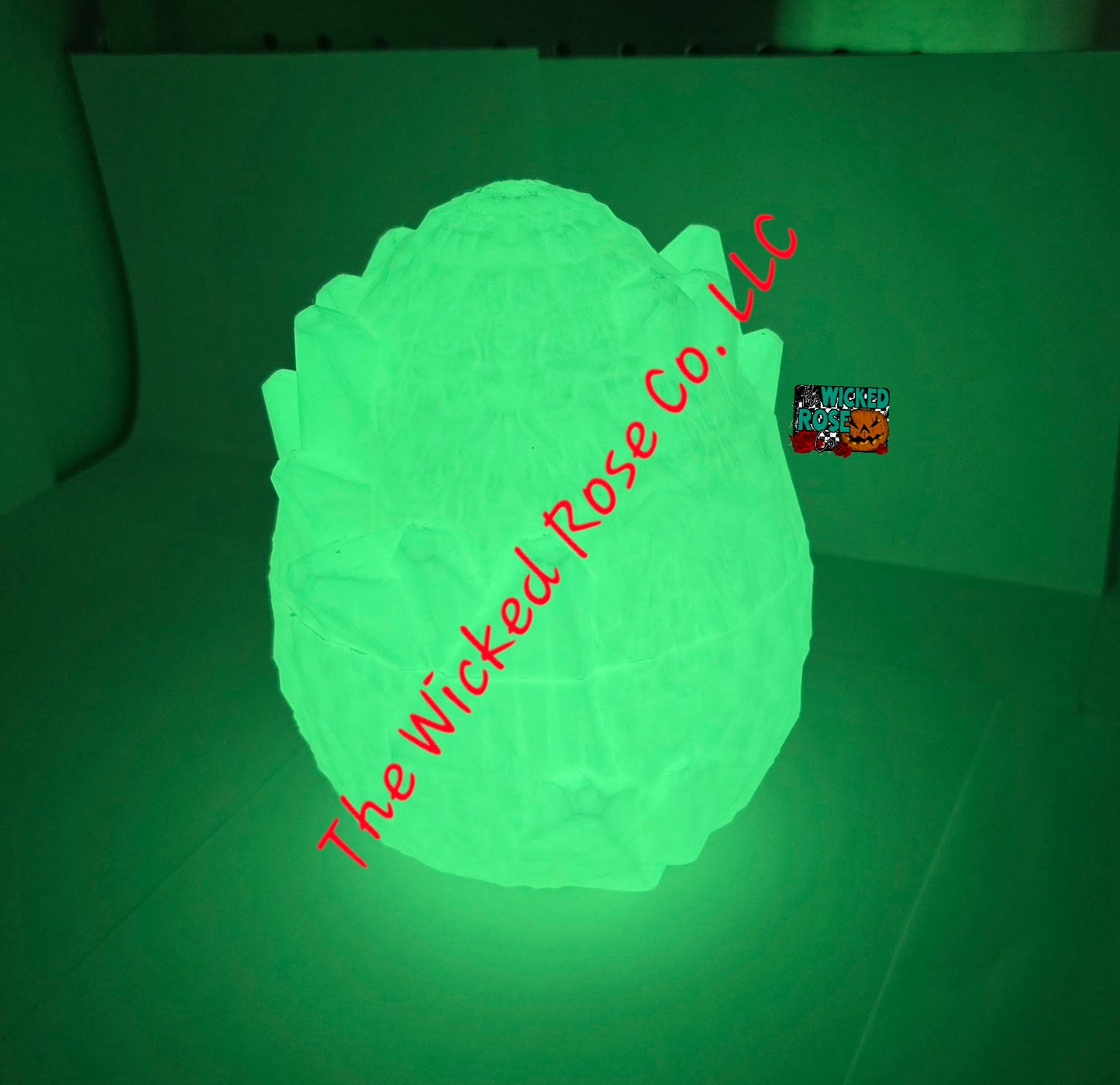 3D Printed Crystal Dragon Egg With Matching Articulated Crystal Dragon