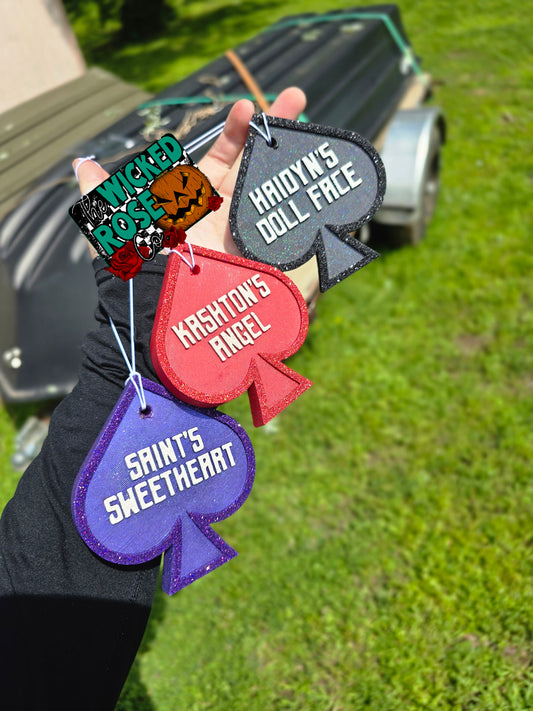 Saint's Sweetheart Spade Car Freshie