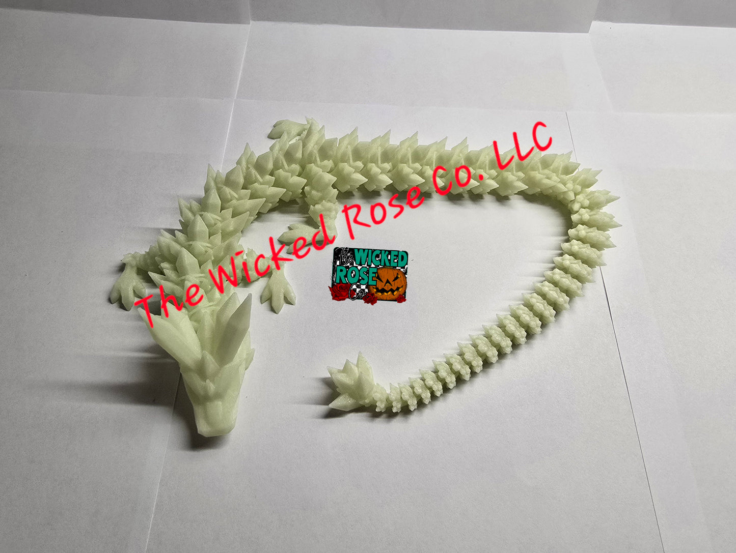 3D Printed Crystal Dragon Egg With Matching Articulated Crystal Dragon
