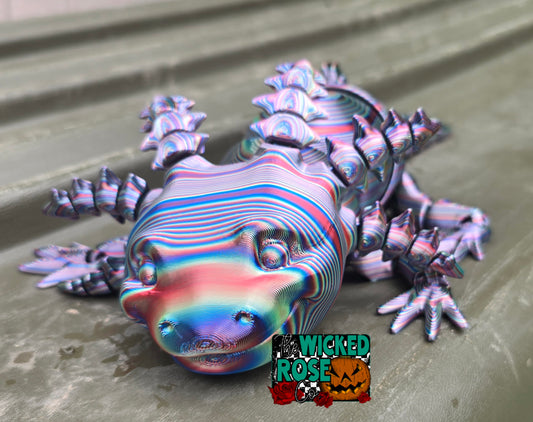 3D Printed, Articulated, 15" Long Axolotol