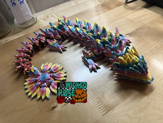 3D Printed Articulated SINGLE COLOR Sunflower Dragon