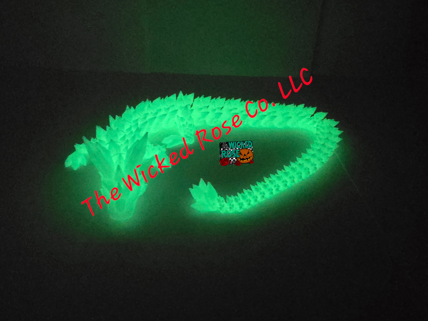3D Printed Crystal Dragon Egg With Matching Articulated Crystal Dragon