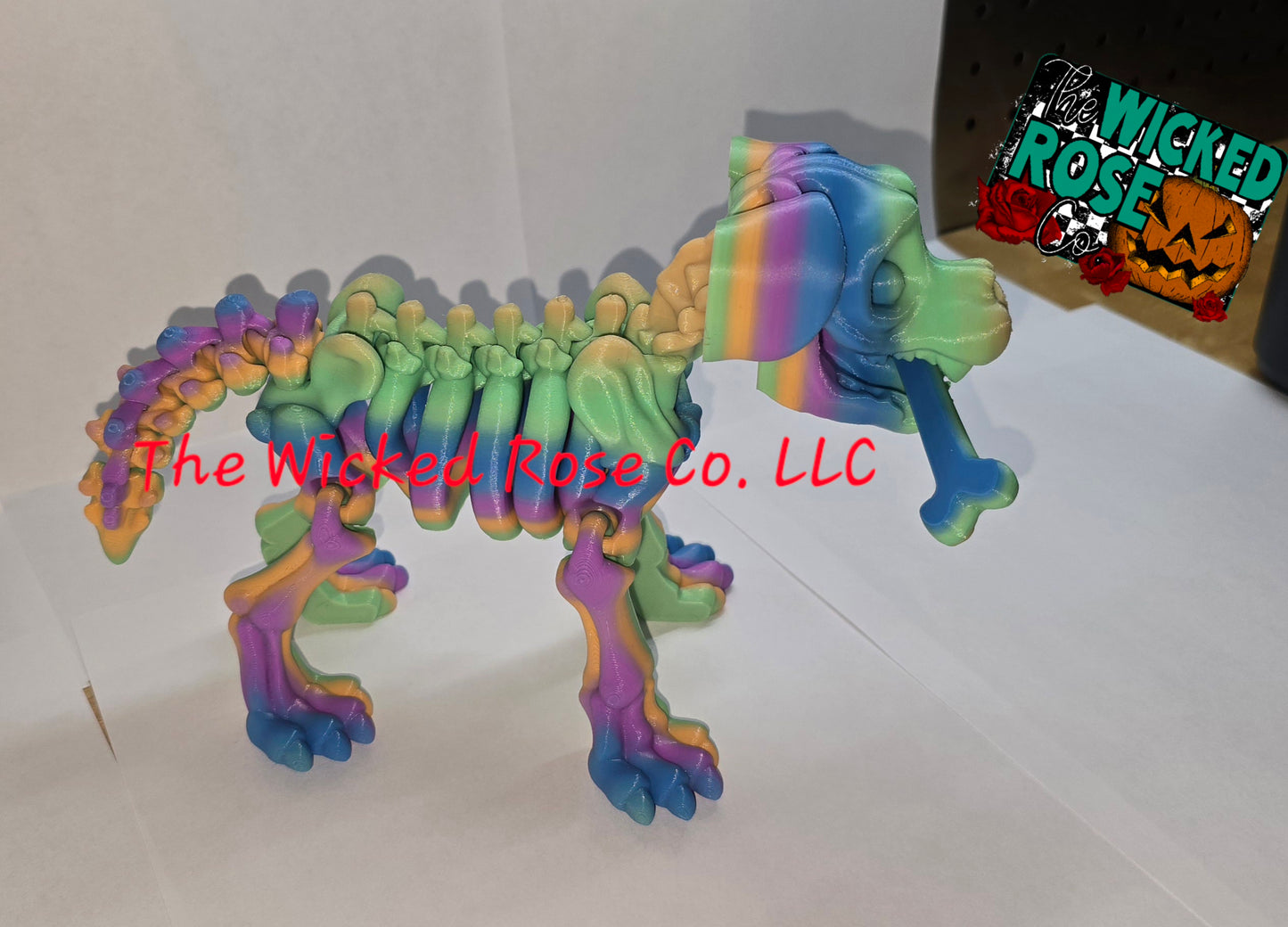 3D Printed Skeleton Puppy Dog With Bone