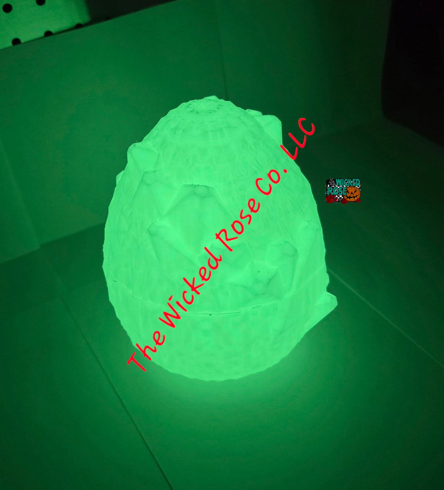 3D Printed Crystal Dragon Egg With Matching Articulated Crystal Dragon