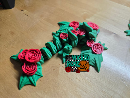 3D Printed, Articulated Rose Wing Wyvern