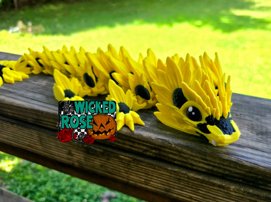 3D Printed, Articulated Sunflower Dragon