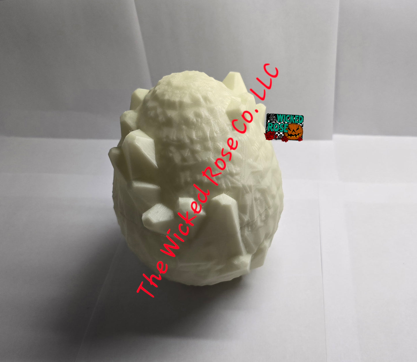 3D Printed Crystal Dragon Egg With Matching Articulated Crystal Dragon