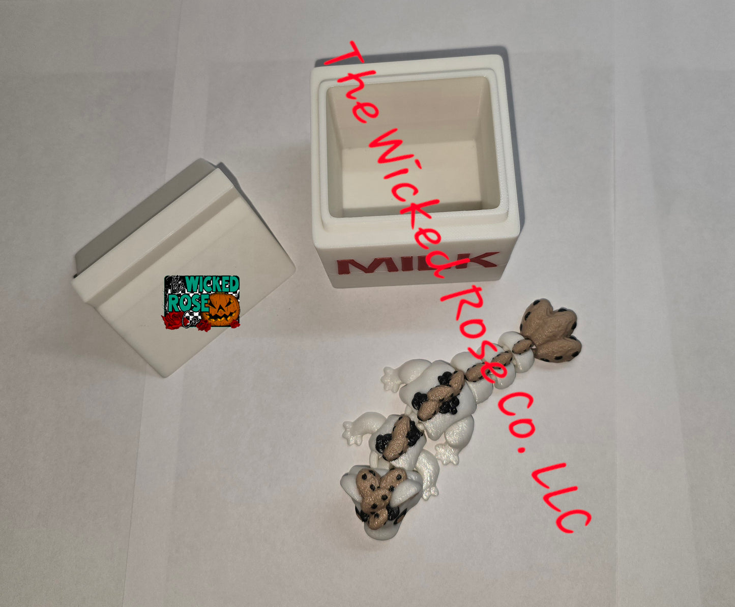 3D Printed Milk And Cookies Dragon With Milk Carton Storage Container