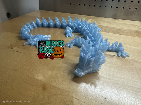 3D Printed, Articulated, SINGLE COLOR Winter Dragon