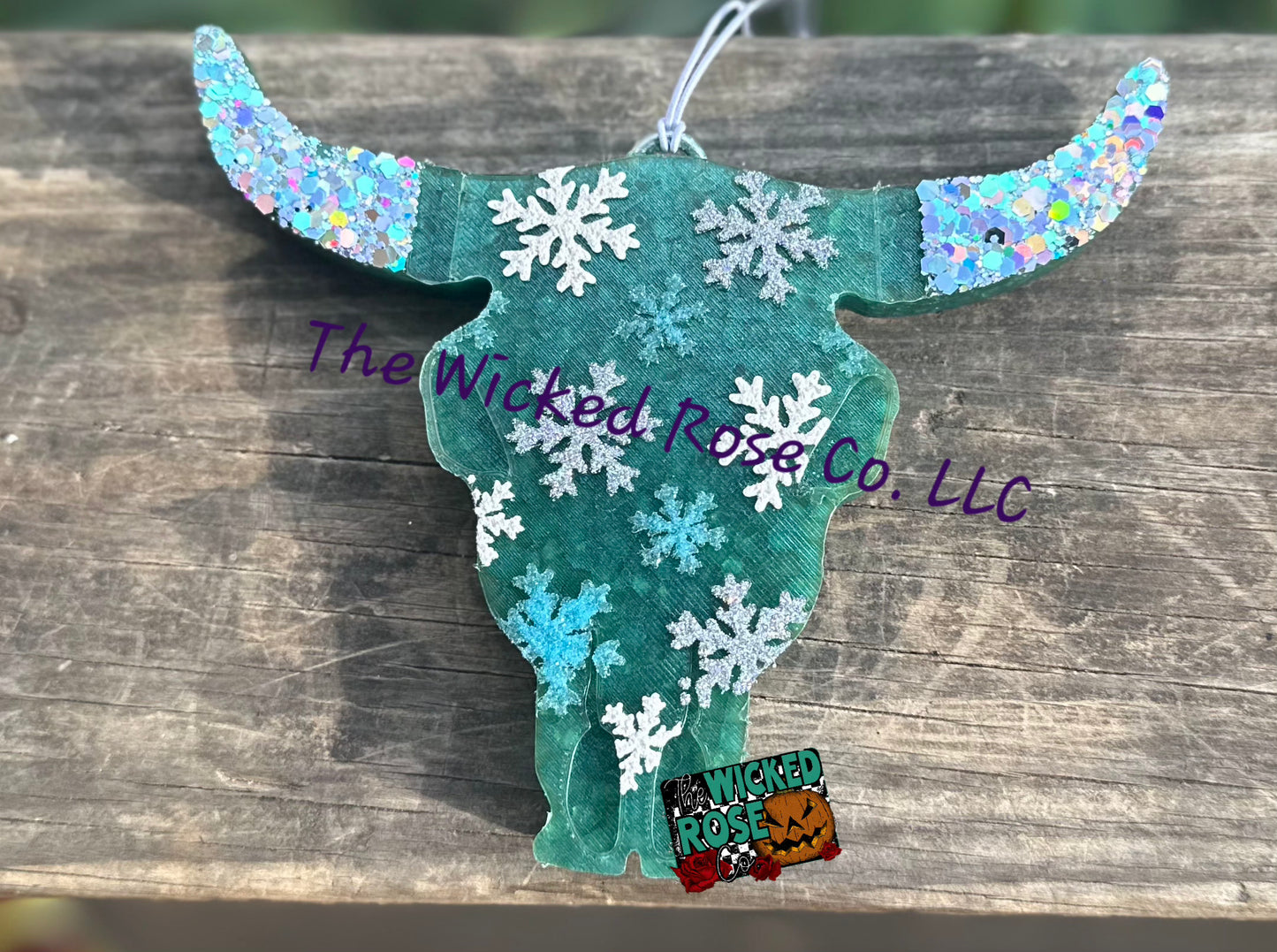 Snowflake Bull Skull Car Freshie