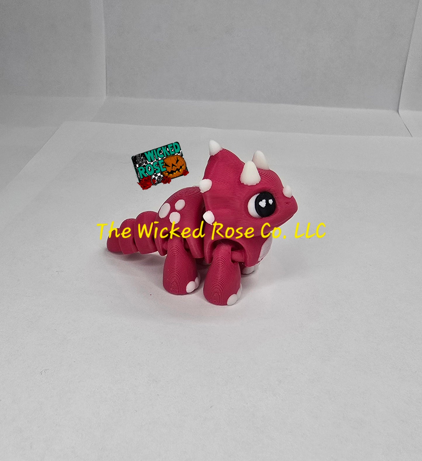 3D Printed, Articulated, Mini Triceratops