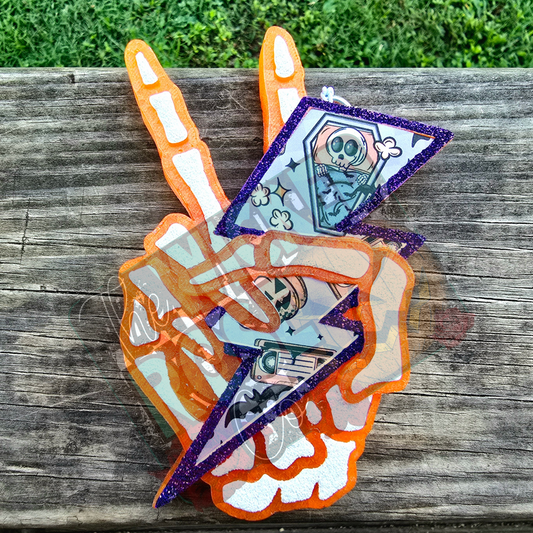 Peace Sign Skellie Hand Car Freshie