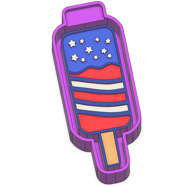 Patriotic Stars And Stripes Popsicle