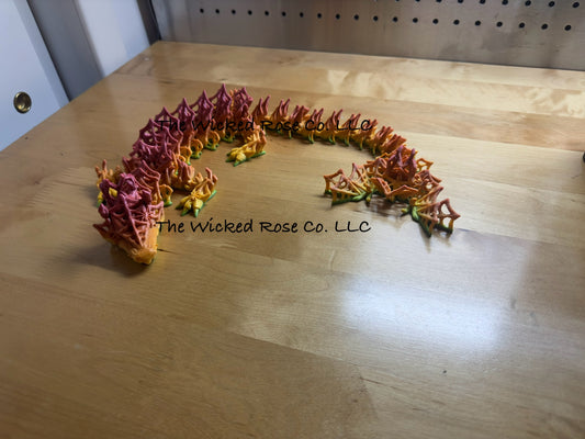 3D Printed SINGLE COLOR Articulated Spiderweb With Spiders Dragon
