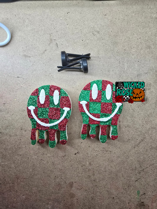 Checkered Smiley Face VENTS - Christmas Cookies
