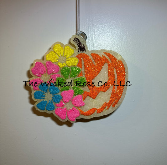Floral Jack O Lantern Car Freshie