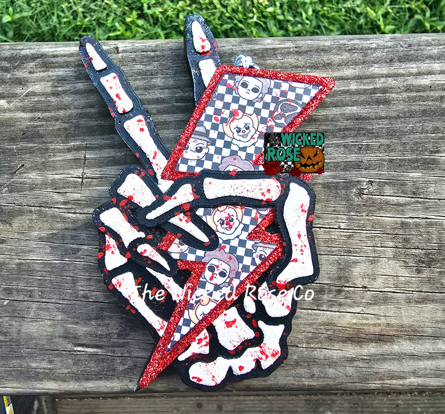 Peace Sign Skellie Hand Car Freshie