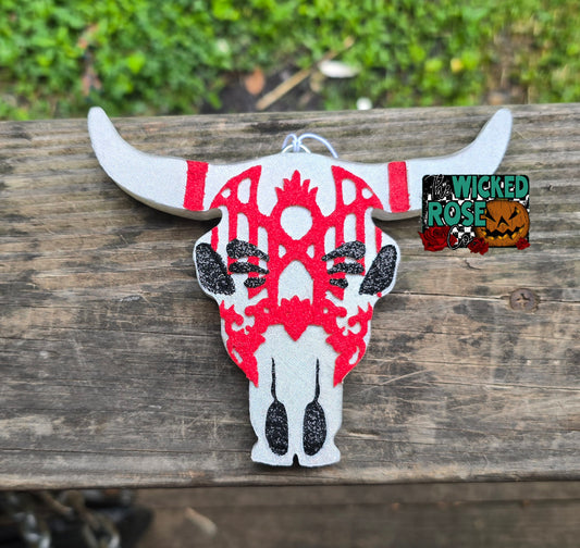 ST Bull Skull Car Freshie