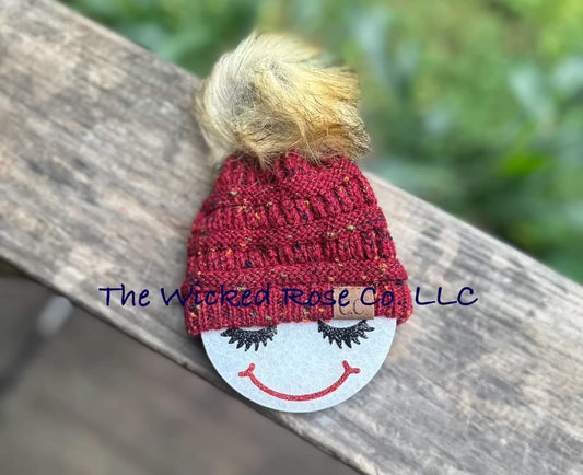 Smiley Face CC Beanie Car Freshie