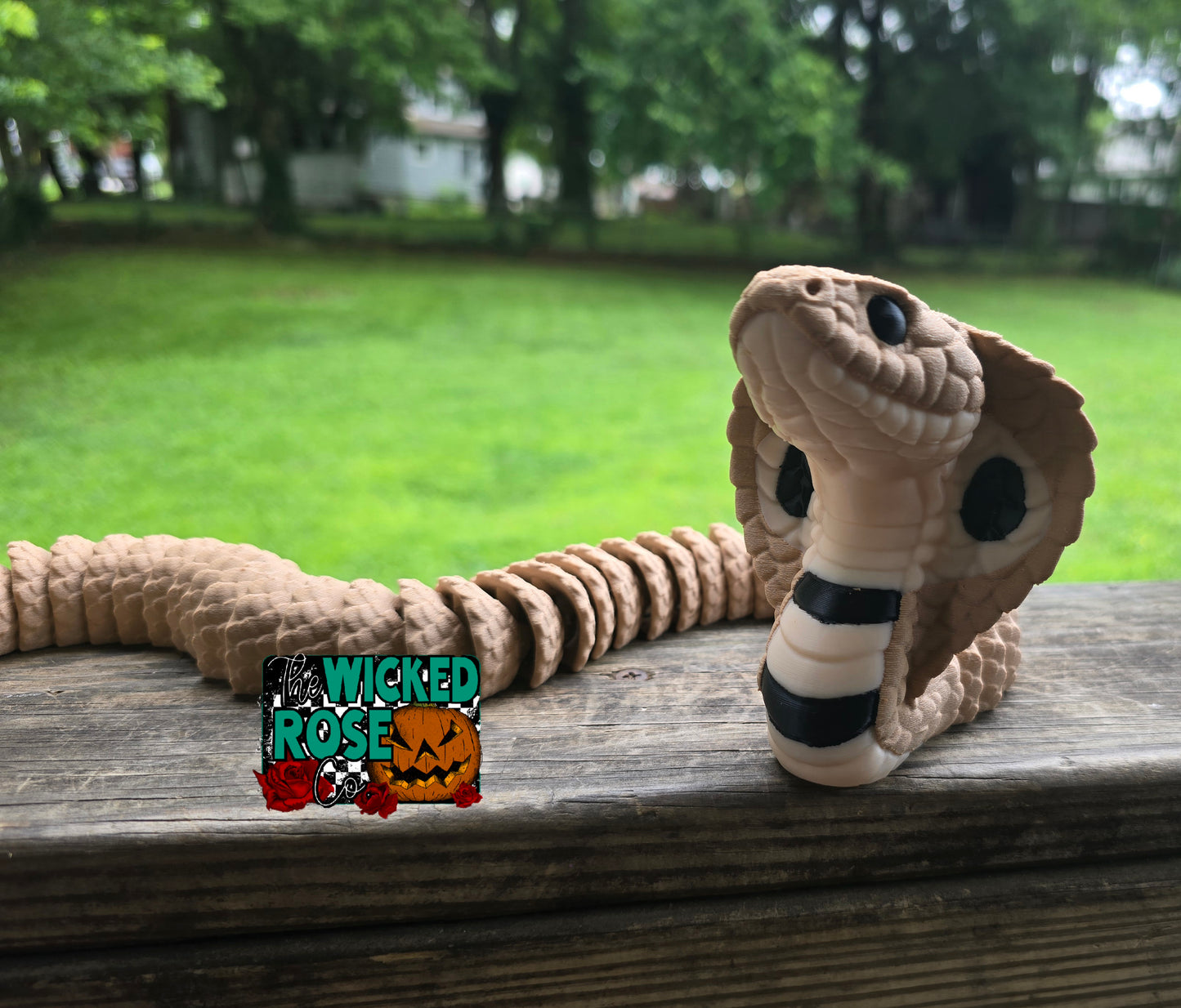 3D Printed, Articulated, Large Cobra Snake