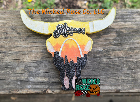 EXCLUSIVE Missouri Bull Skull Car Freshie