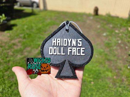Haidyn's Doll Face Spade Car Freshie