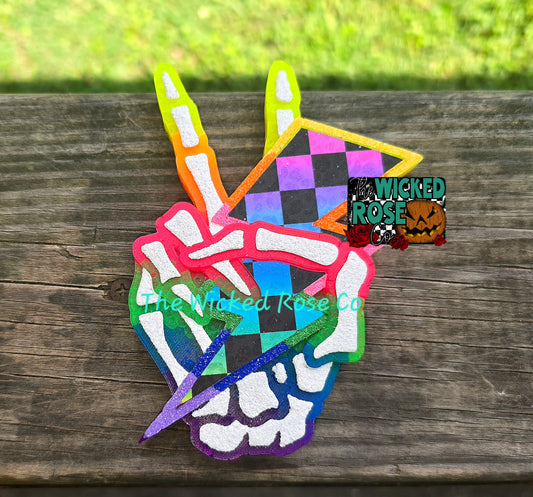 Peace Sign Skellie Hand Car Freshie
