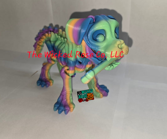 3D Printed Skeleton Puppy Dog With Bone