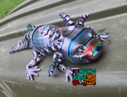 3D Printed, Articulated, 15" Long Axolotol
