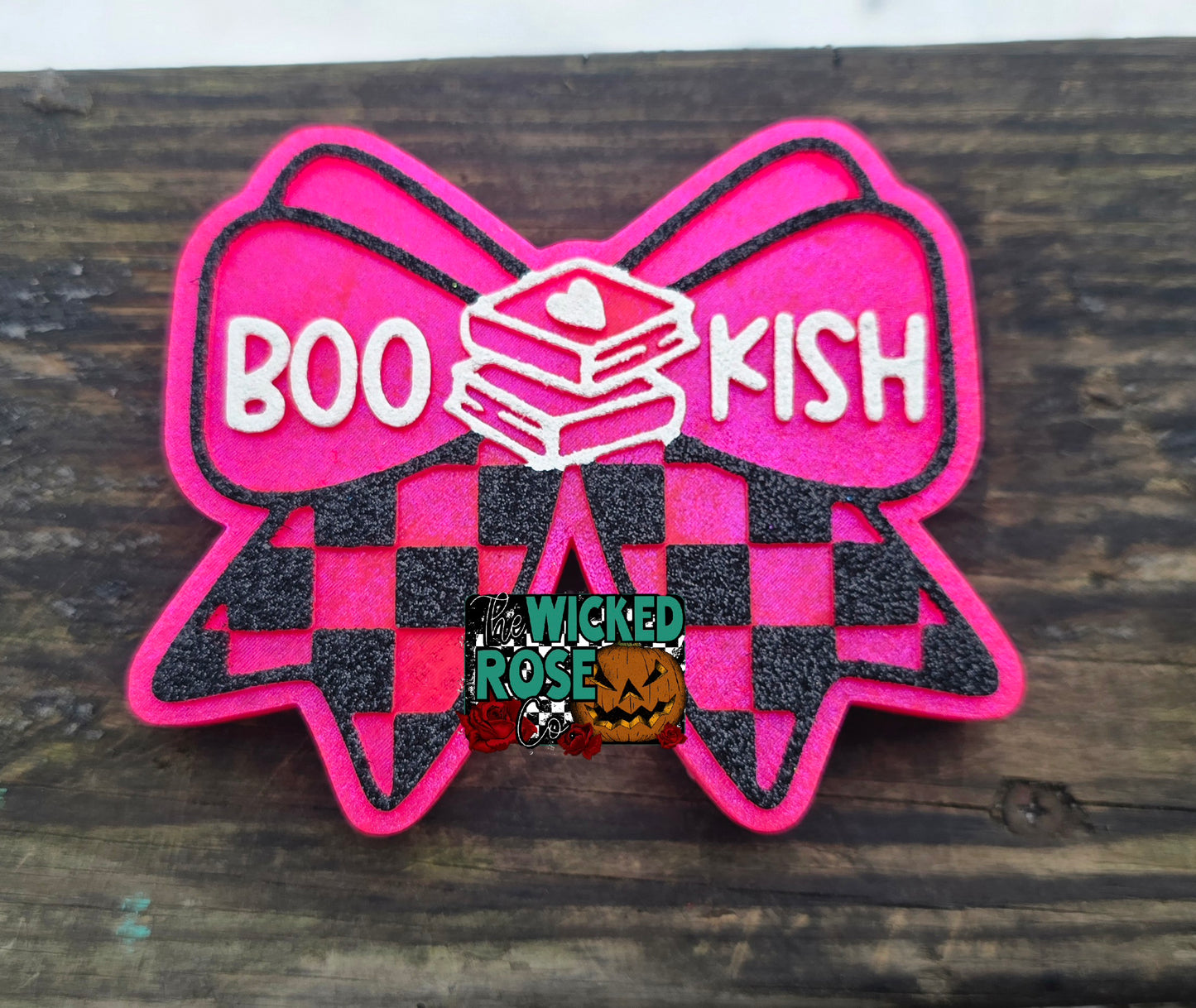 Bookish Checkered Bow Car Freshie