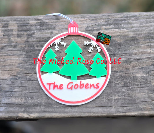 3D Printed Custom Family Name Christmas Ornament