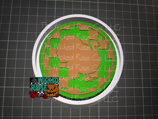 Checkered Turkey Circle Silicone Freshie Mold