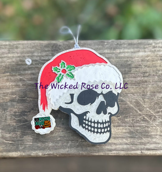Santa Hat Skull Car Freshie