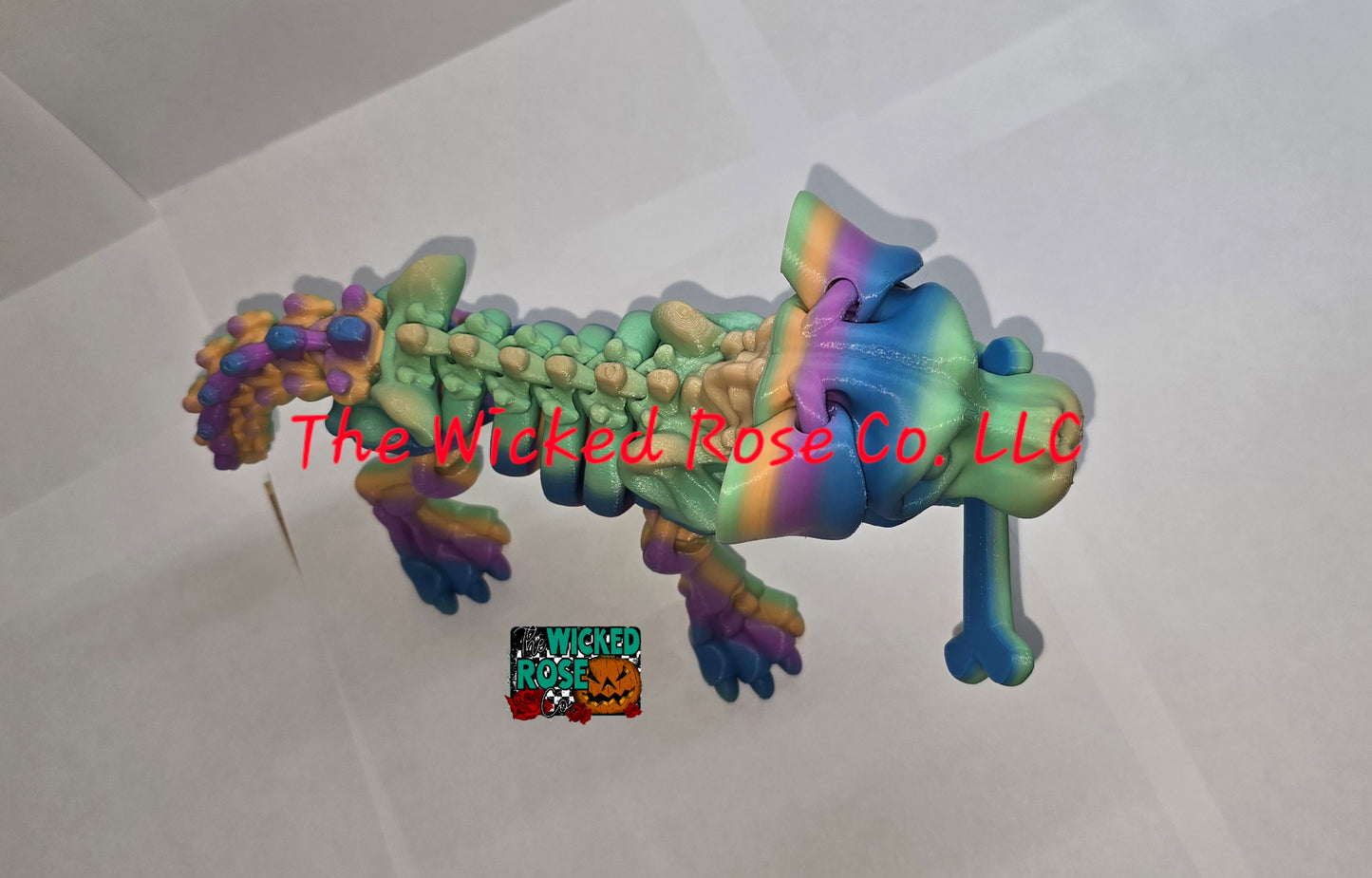 3D Printed Skeleton Puppy Dog With Bone