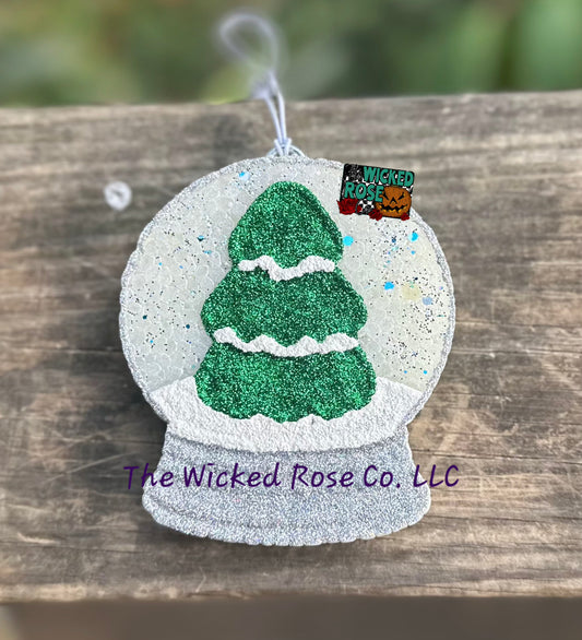Christmas Tree Snowglobe Car Freshie