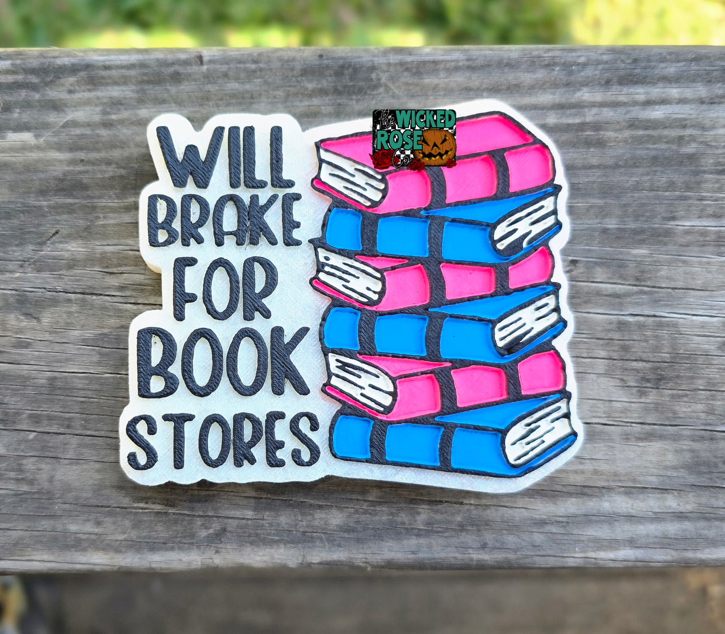 Will Brake For Book Stores Car Freshie