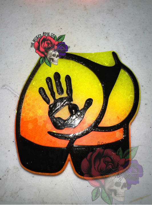 Hand Print Hiney Car Freshie