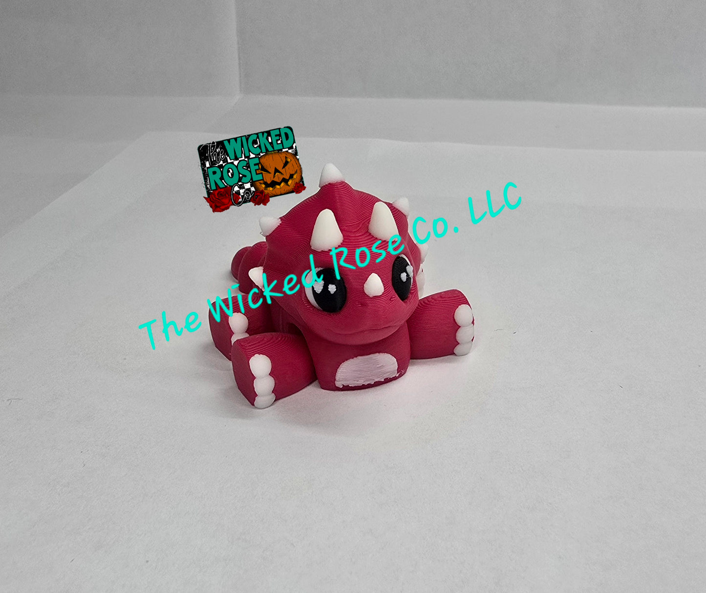 3D Printed, Articulated, Mini Triceratops