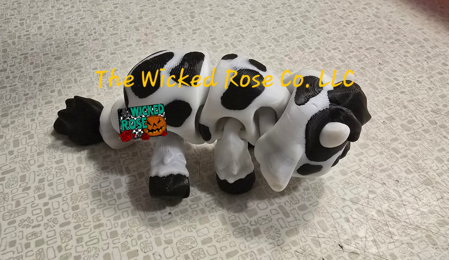 3D Printed Mini Articulated Spotted Cow