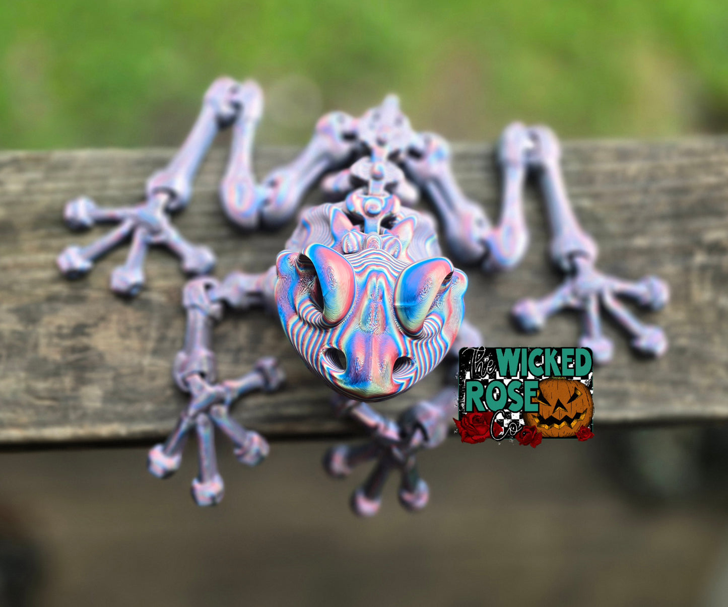 3D Printed, Articulated, Large Skeleton Frog