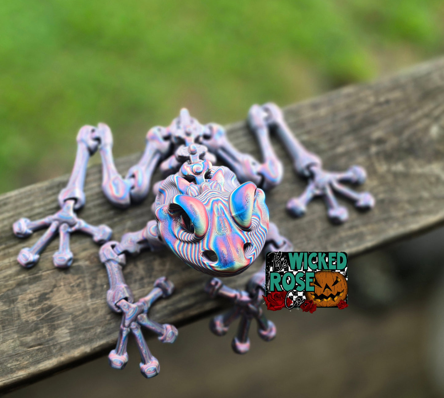 3D Printed, Articulated, Large Skeleton Frog