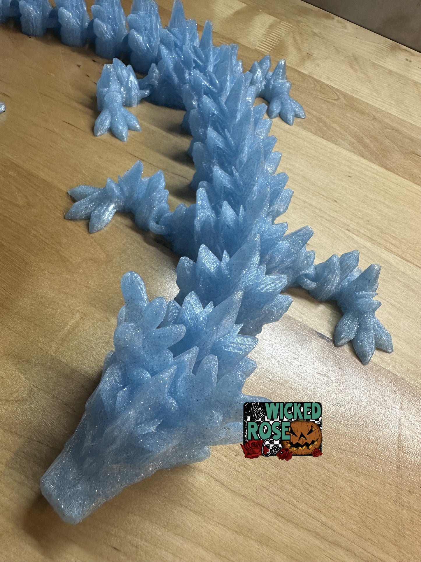 3D Printed, Articulated, SINGLE COLOR Winter Dragon