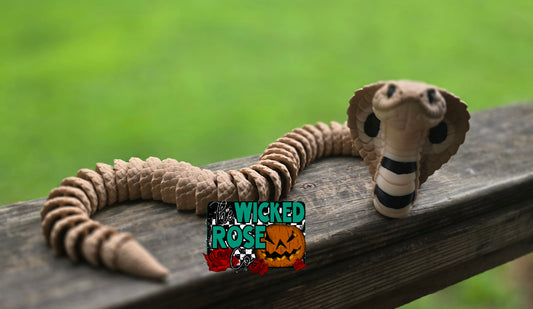 3D Printed, Articulated, Large Cobra Snake