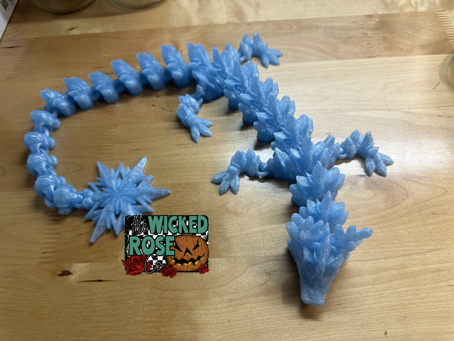 3D Printed, Articulated, SINGLE COLOR Winter Dragon