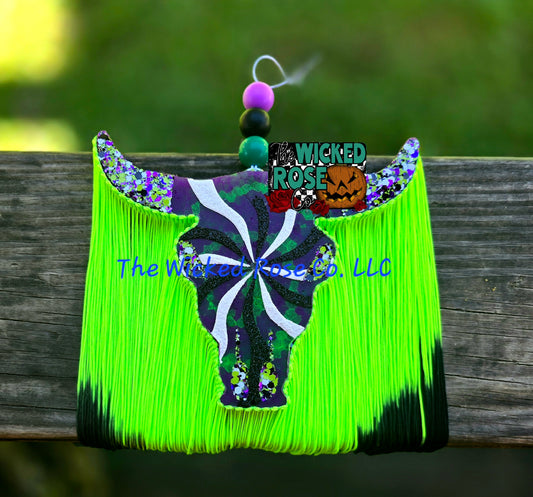 Swirl Bull Skull Car Freshie