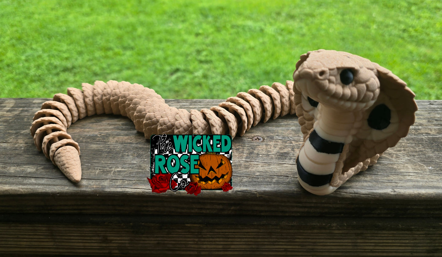 3D Printed, Articulated, Large Cobra Snake
