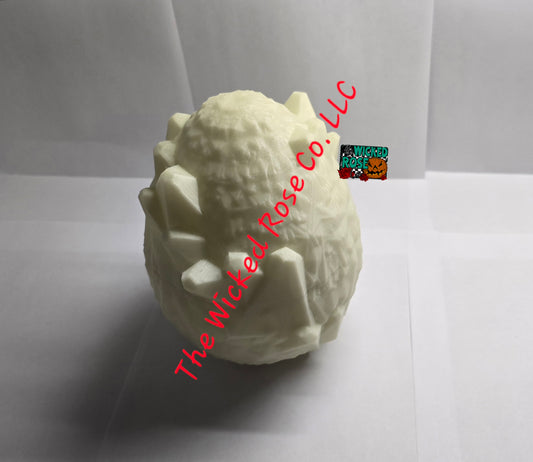 3D Printed Crystal Dragon Egg With Matching Articulated Crystal Dragon