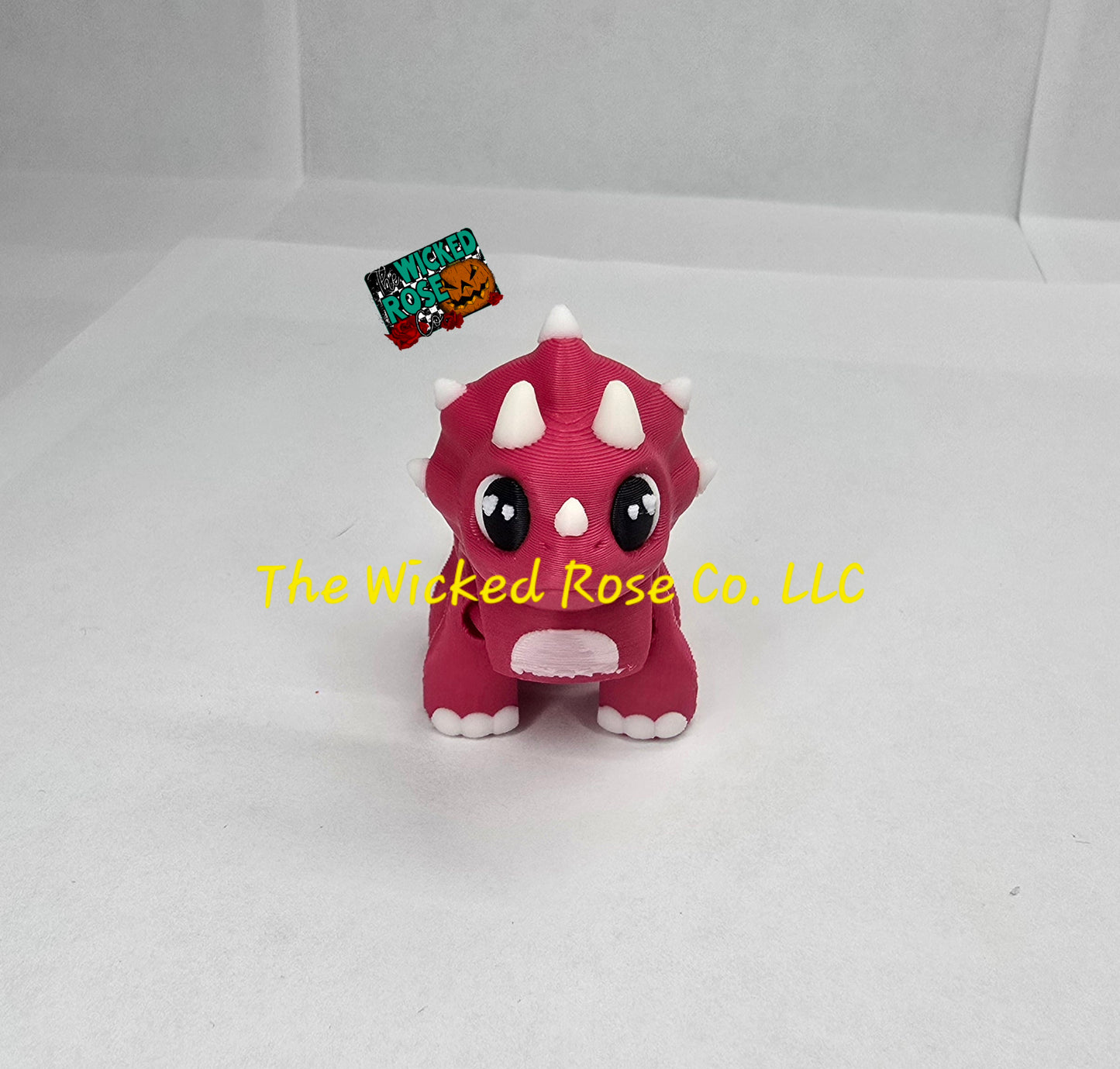 3D Printed, Articulated, Mini Triceratops