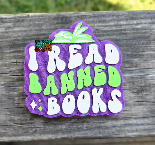 I Read Banned Books Car Freshie
